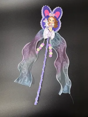 Designed By Sarah - Beautiful Hand Decorated Clay Girl Wand - Samantha