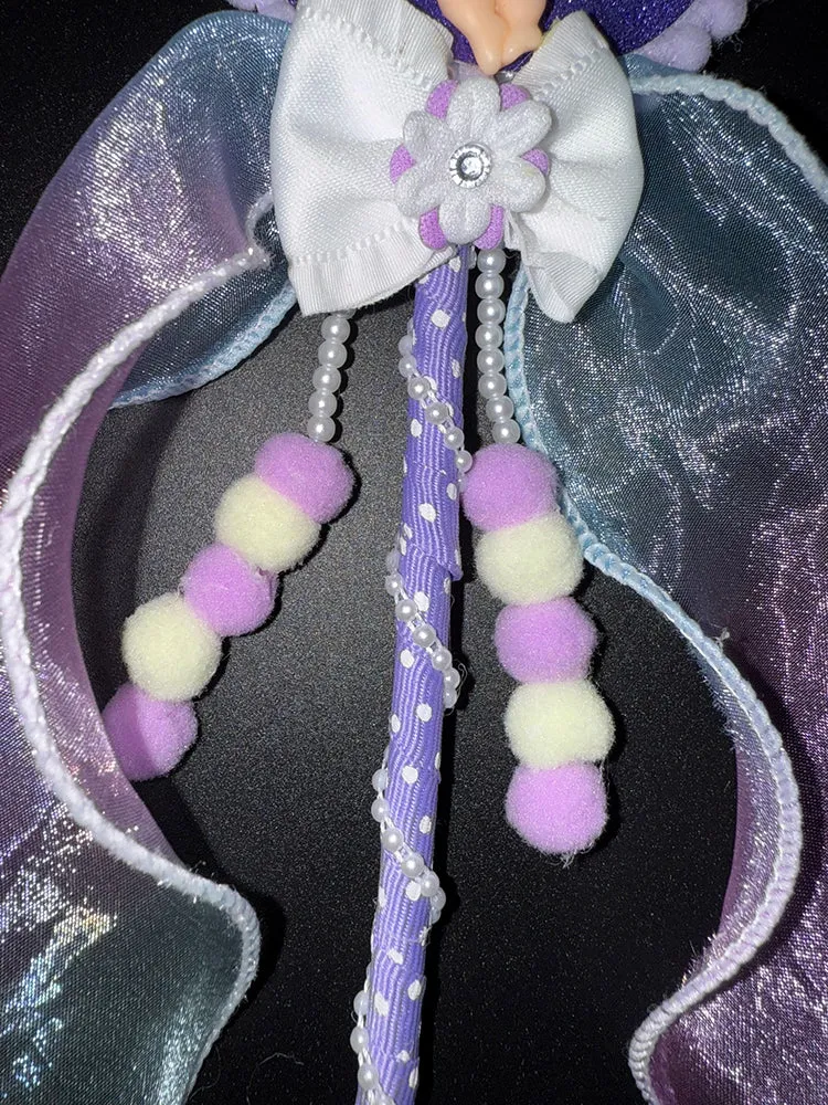 Designed By Sarah - Beautiful Hand Decorated Clay Girl Wand - Samantha