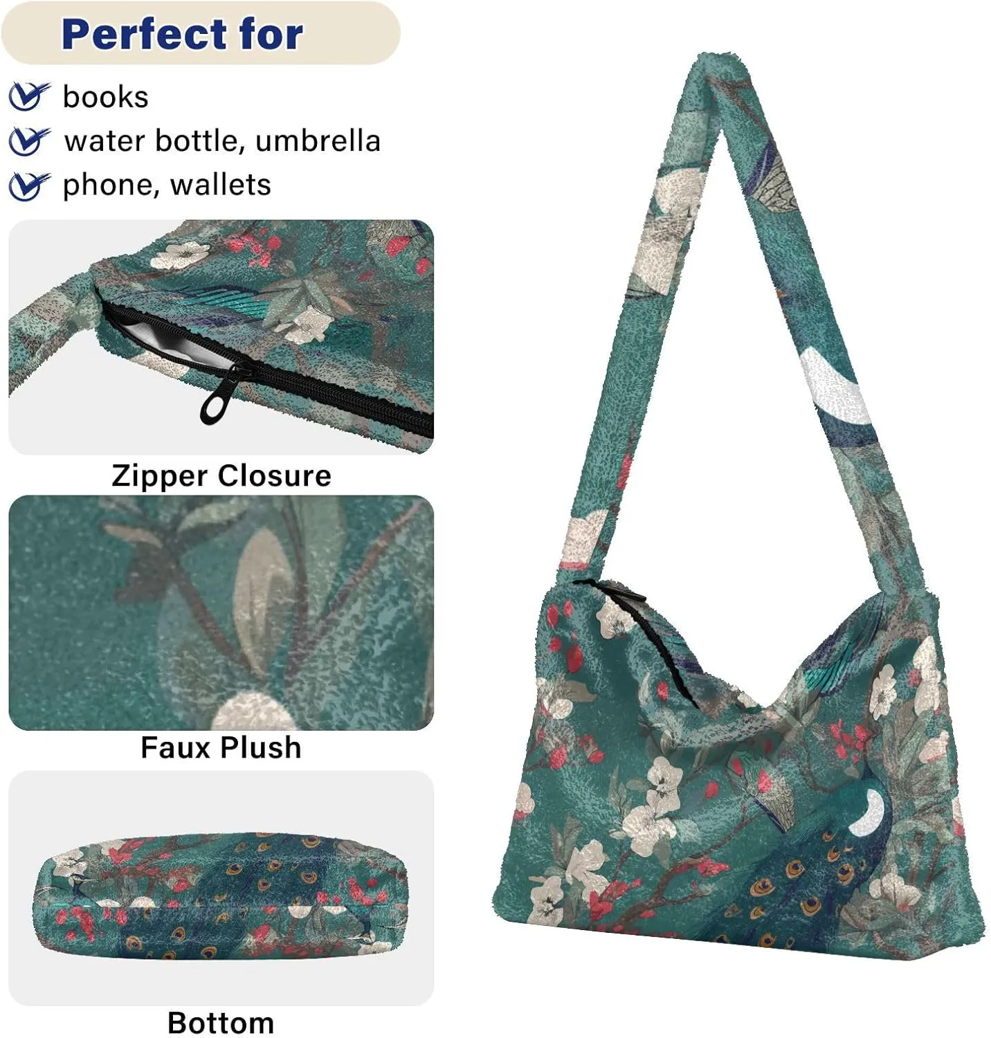 Different Red White Candies Plush Bag, Women Handbags, Shoulder Bags for Women