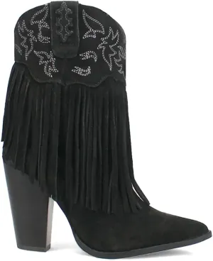 Dingo Women's Crazy Train Fringe Embroidery Pointed Toe Zippered Western Boot