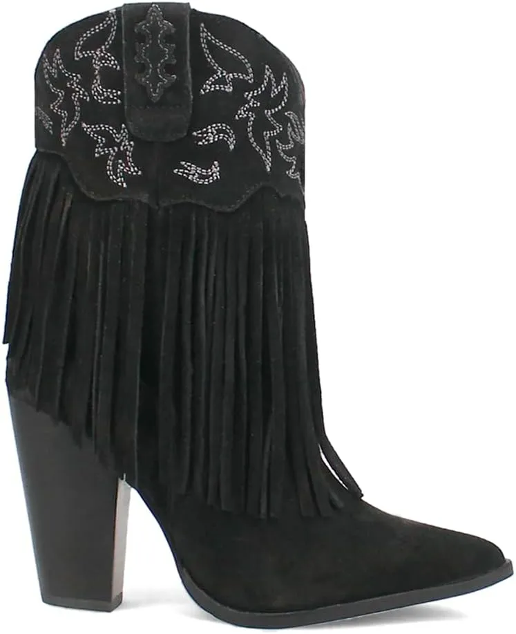 Dingo Women's Crazy Train Fringe Embroidery Pointed Toe Zippered Western Boot