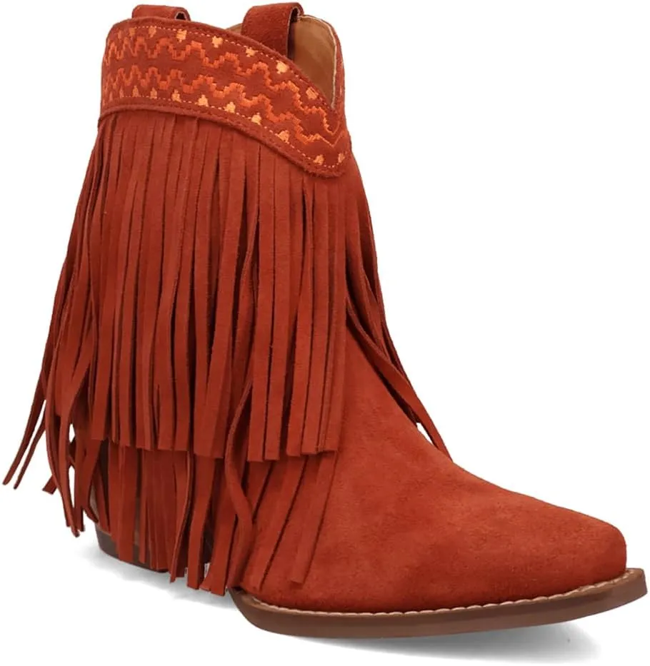 Dingo Women's Tapadero Southwest Fringe Snip Toe Western Boot