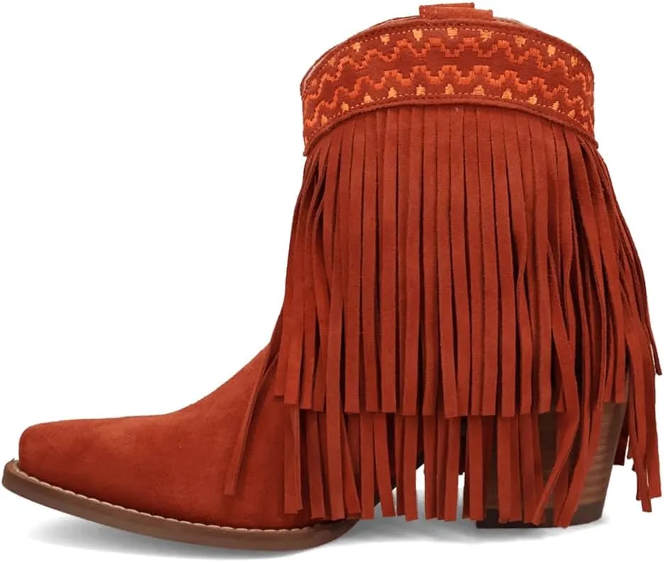 Dingo Women's Tapadero Southwest Fringe Snip Toe Western Boot