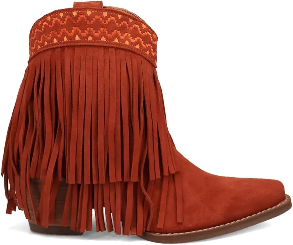 Dingo Women's Tapadero Southwest Fringe Snip Toe Western Boot