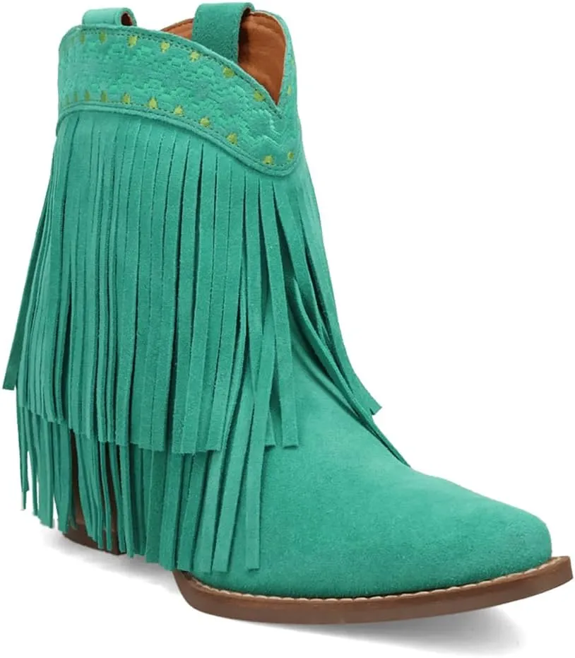 Dingo Women's Tapadero Southwest Fringe Snip Toe Western Boot