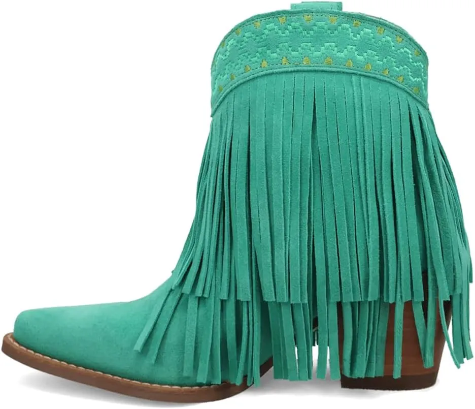 Dingo Women's Tapadero Southwest Fringe Snip Toe Western Boot