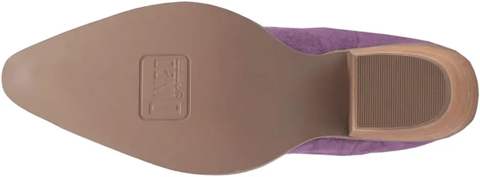 Dingo Womens Wild Child Fringe Snip Toe Pull On Casual Boots Over the Knee Mid Heel 2-3" - Purple