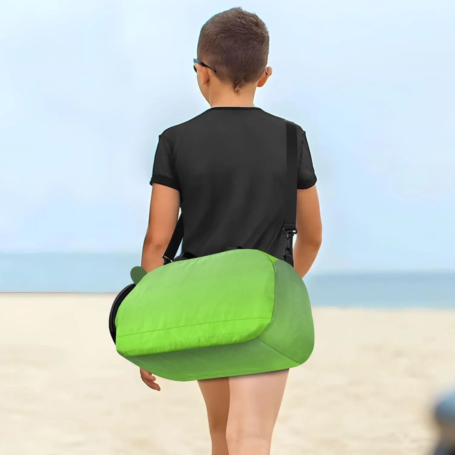 Dinosaur Green Lawn Gradient Boys Carry on Duffel Bag Overnight Weekender Duffel Duffle Bags for Traveling Tote Dance Duffle Bag