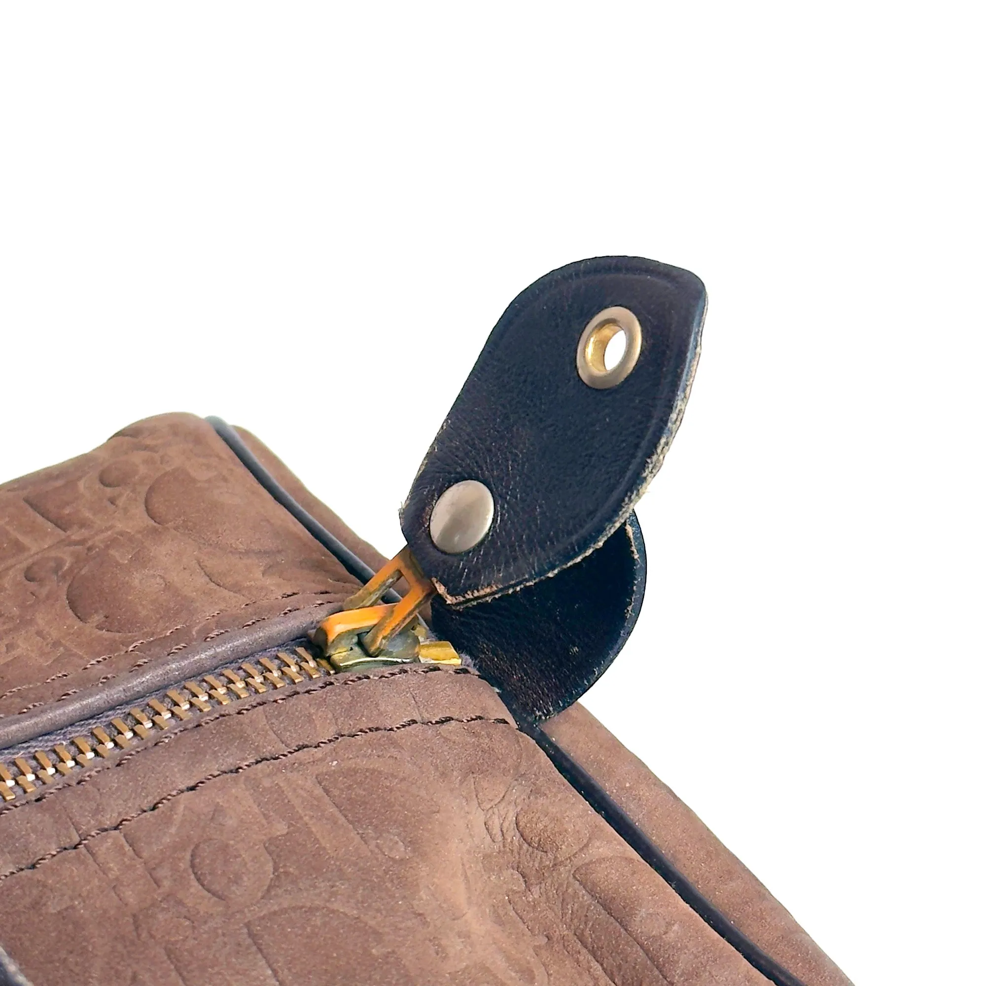 DIOR brown suede boston trotter bag
