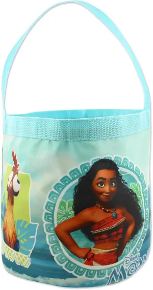 Disney Moana Maui Girls Collapsible Nylon Gift Basket Bucket Tote Bag (One Size, Blue)