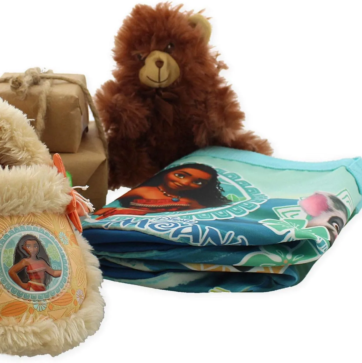 Disney Moana Maui Girls Collapsible Nylon Gift Basket Bucket Tote Bag (One Size, Blue)