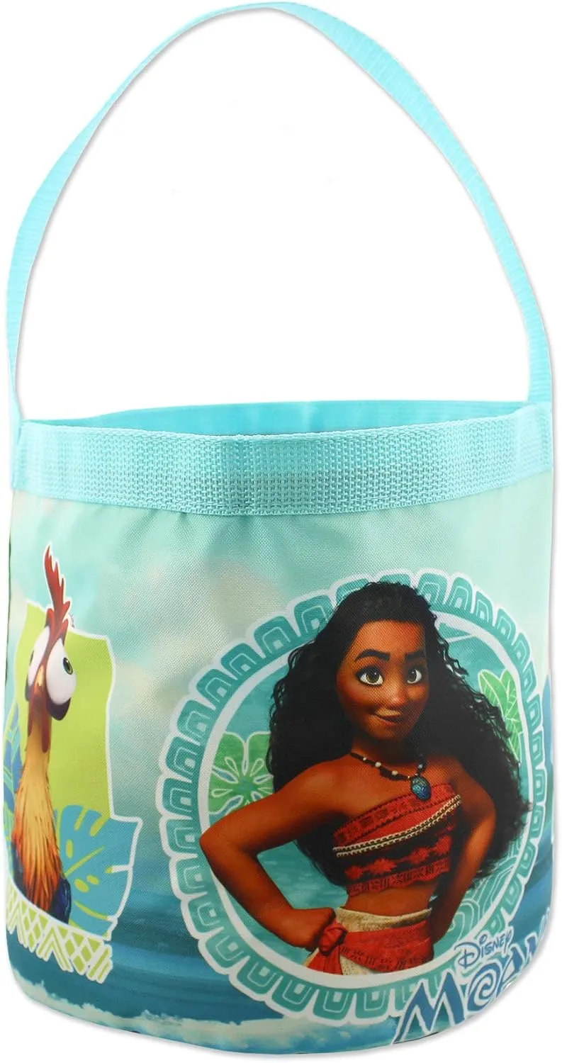 Disney Moana Maui Girls Collapsible Nylon Gift Basket Bucket Tote Bag (One Size, Blue)