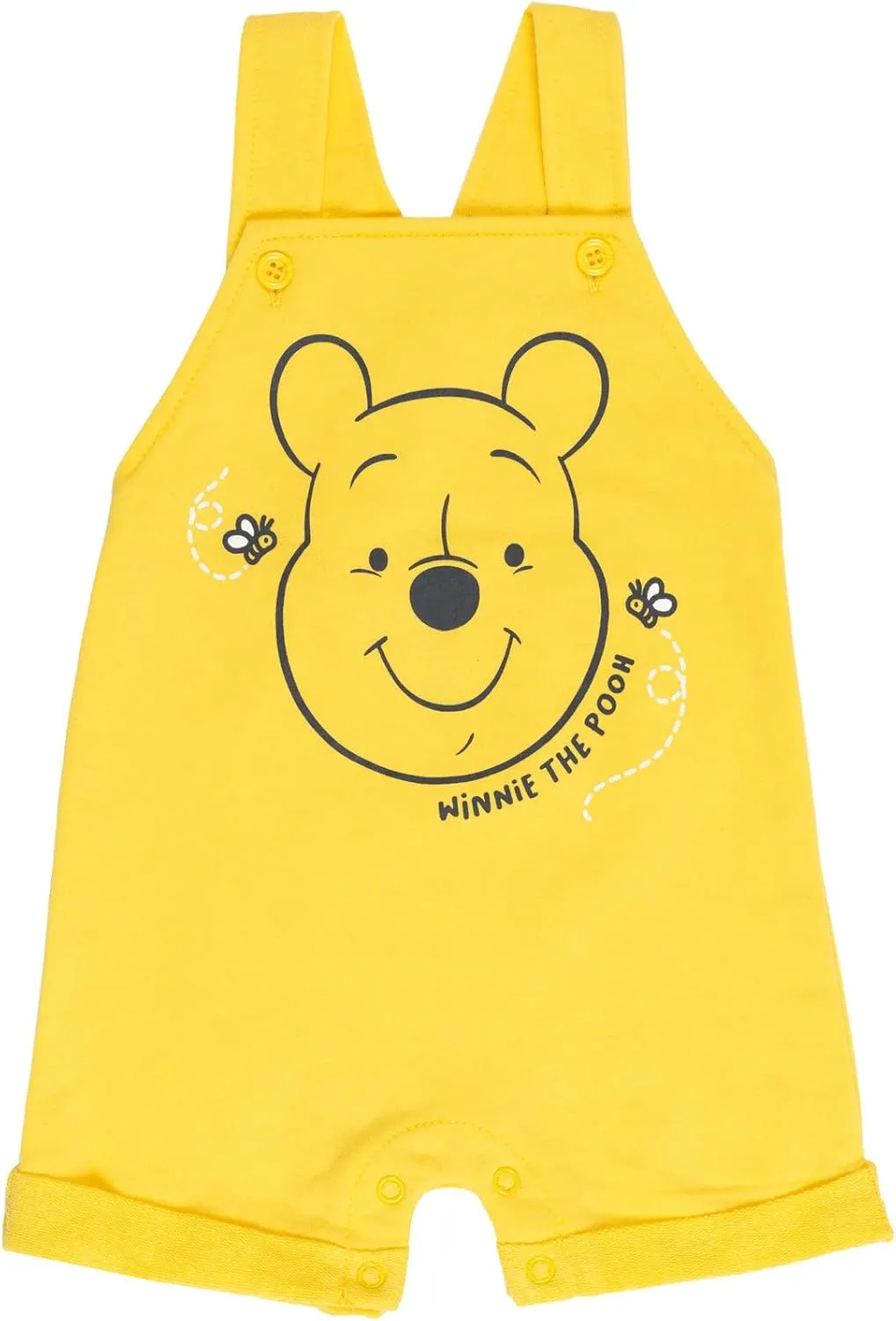 Disney Tigger Winnie the Pooh Baby French Terry Short Overalls T-Shirt and Hat 3 Piece Outfit Set Newborn to Infant
