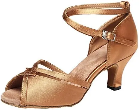 DKZSYIM Women's Professional Latin Dance Shoes Ballroom Wedding Performance Shoes,Model L354