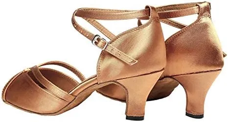 DKZSYIM Women's Professional Latin Dance Shoes Ballroom Wedding Performance Shoes,Model L354
