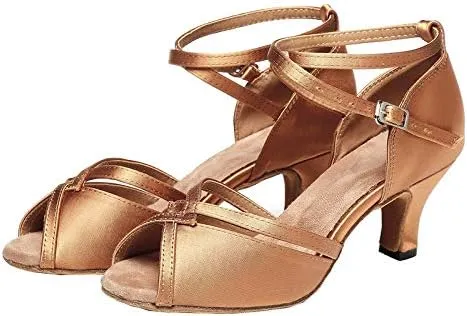 DKZSYIM Women's Professional Latin Dance Shoes Ballroom Wedding Performance Shoes,Model L354