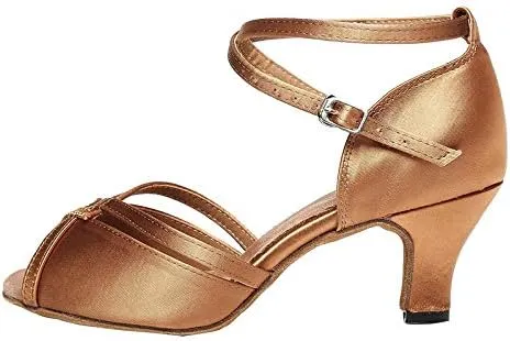 DKZSYIM Women's Professional Latin Dance Shoes Ballroom Wedding Performance Shoes,Model L354