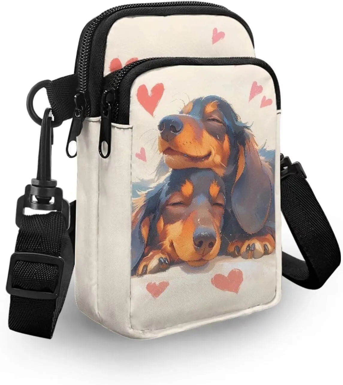 Dog Tiger Crossbody Bags for Women, Rose Daisy Small Crossbody Handbags, Cow Print Stained Glass Mini Cell Phone Bag