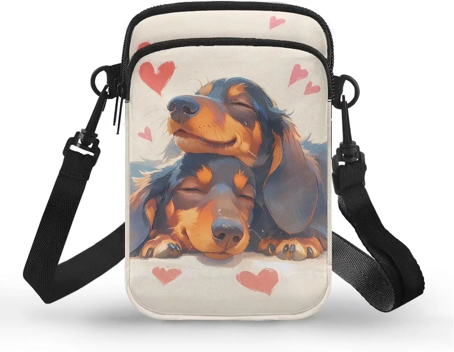 Dog Tiger Crossbody Bags for Women, Rose Daisy Small Crossbody Handbags, Cow Print Stained Glass Mini Cell Phone Bag