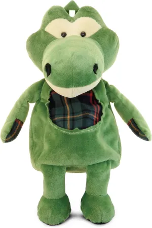 DolliBu Alligator Stuffed Animal Backpack – Super Soft Plush Stuffed Animal Bag for Children Accessories, Kids First Travel Plush Bag Toy, Cute Alligator Animal Doll Backpack For Boys & Girls- 14″