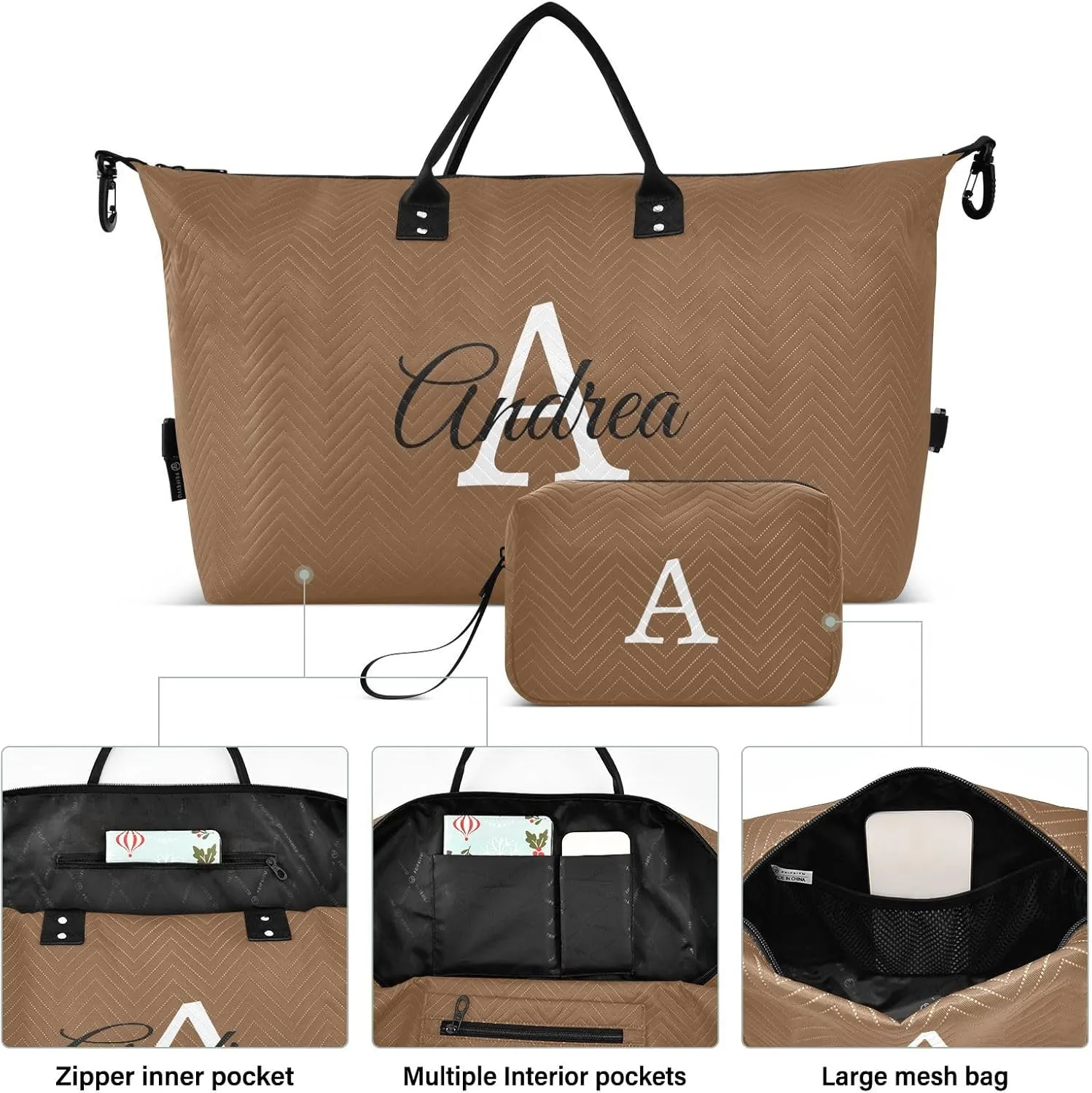 DOMIKING Color Personalized Duffel Bag Weekender Overnight Bags for Women Men Custom Travel Bag for Travel, 2 Pcs