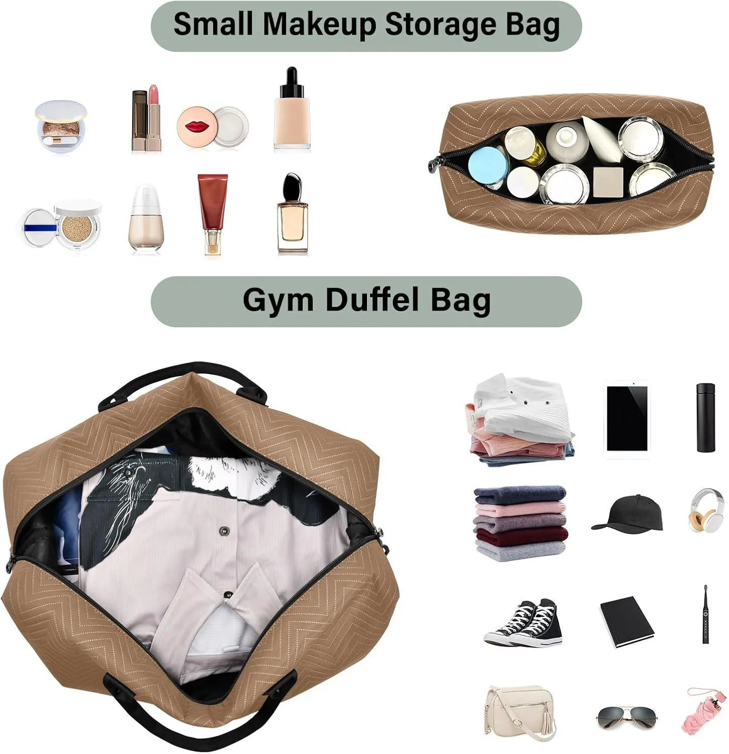 DOMIKING Color Personalized Duffel Bag Weekender Overnight Bags for Women Men Custom Travel Bag for Travel, 2 Pcs