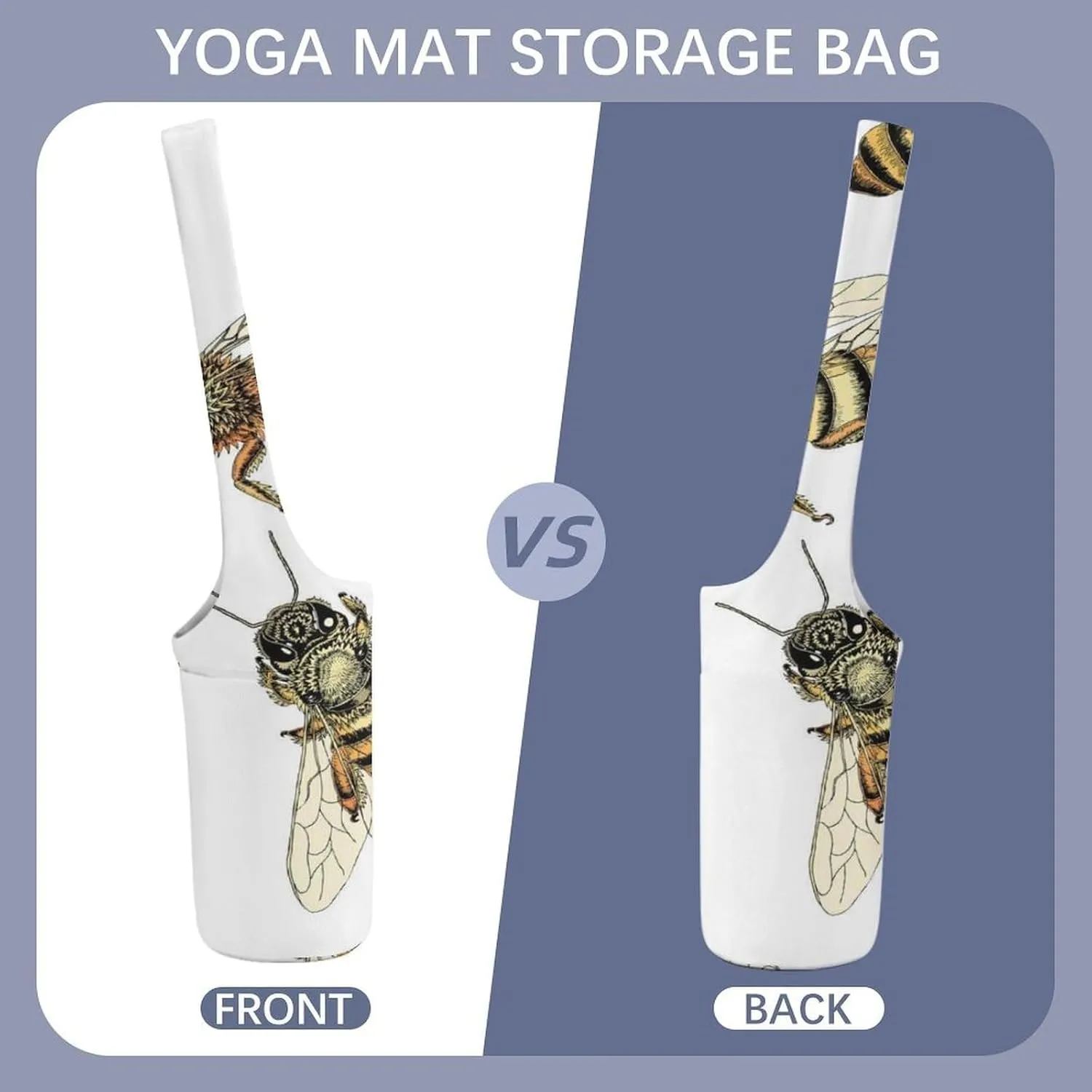 Donnapink Yoga Mat Bag, Canvas Storage Bag with Pocket Shoulder Strap, Fashion Mat Bag