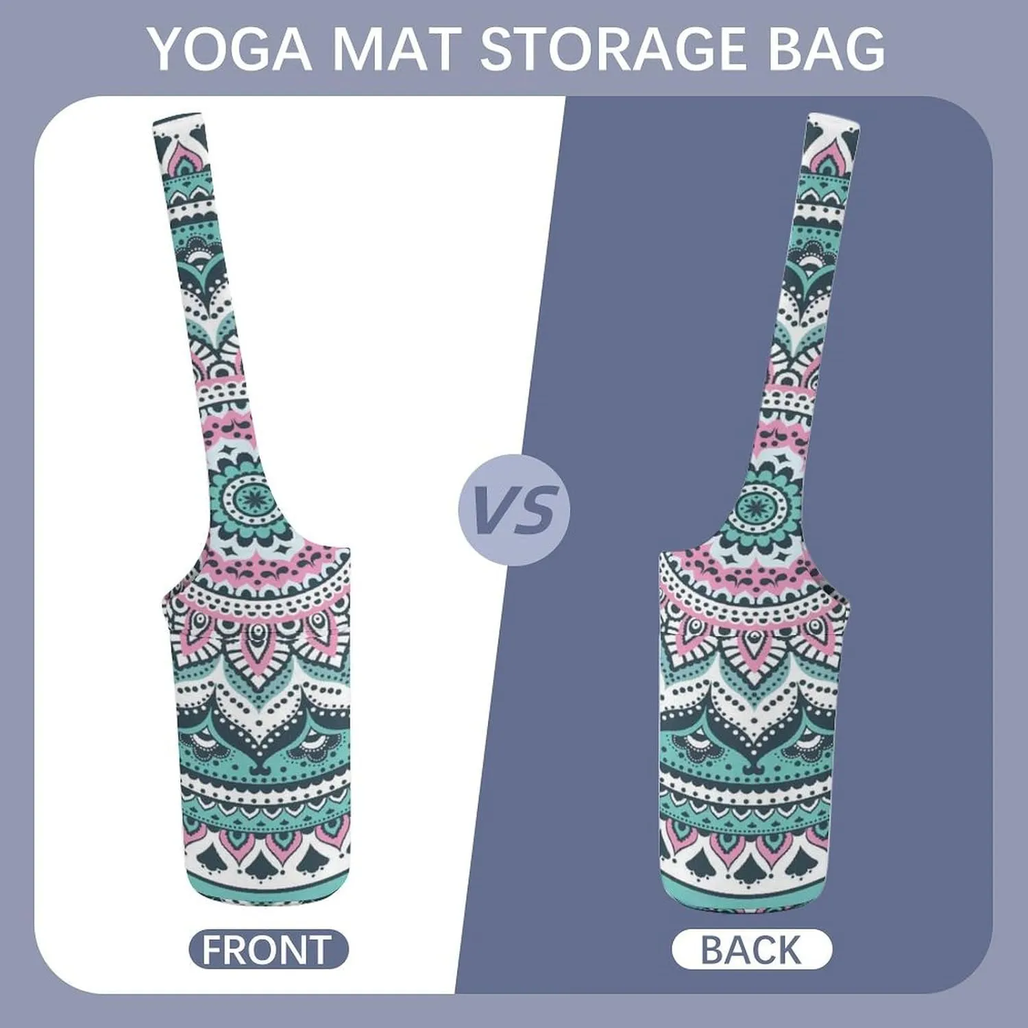 Donnapink Yoga Mat Bag, Canvas Storage Bag with Pocket Shoulder Strap, Fashion Mat Bag
