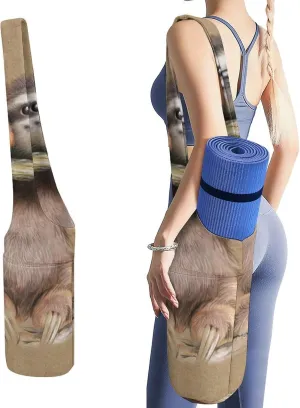 Donnapink Yoga Mat Bag, Canvas Storage Bag with Pocket Shoulder Strap, Fashion Mat Bag
