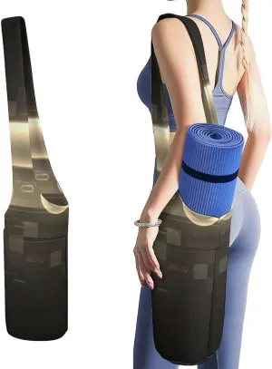Donnapink Yoga Mat Bag, Canvas Storage Bag with Pocket Shoulder Strap, Fashion Mat Bag
