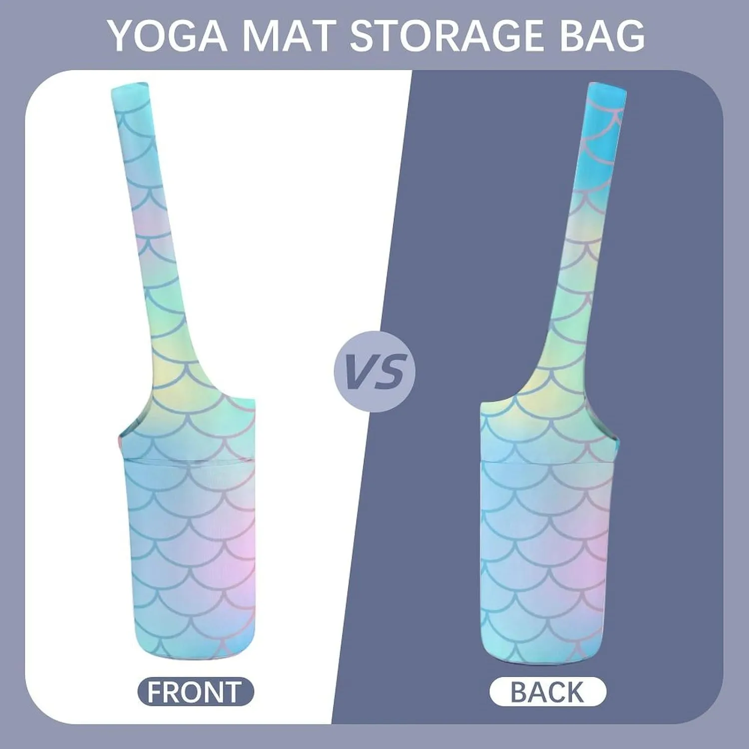 Donnapink Yoga Mat Bag, Canvas Storage Bag with Pocket Shoulder Strap, Fashion Mat Bag