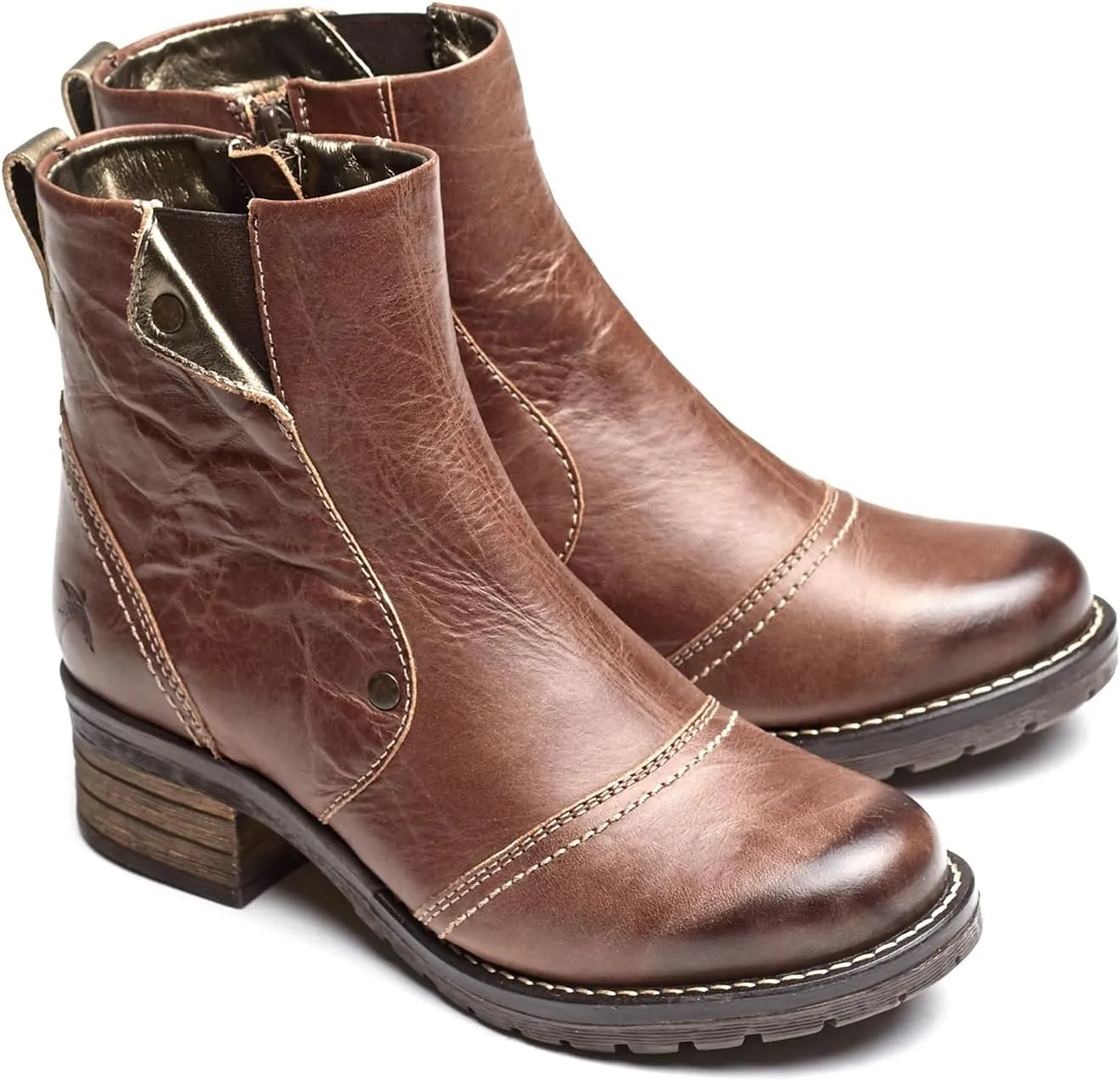 Dromedaris Kassia leather ankle boot - inside zip
