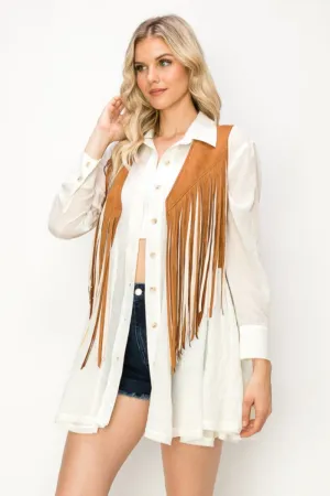 Easton Fringed Suede Vest
