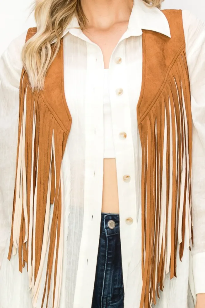 Easton Fringed Suede Vest