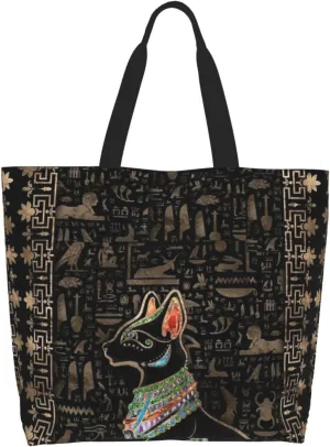 Egypt Canvas Tote Bag Ancient Egypt Shoulder Bag African Handbag Casual Egyptian Grocery Bag for Egypt Travel