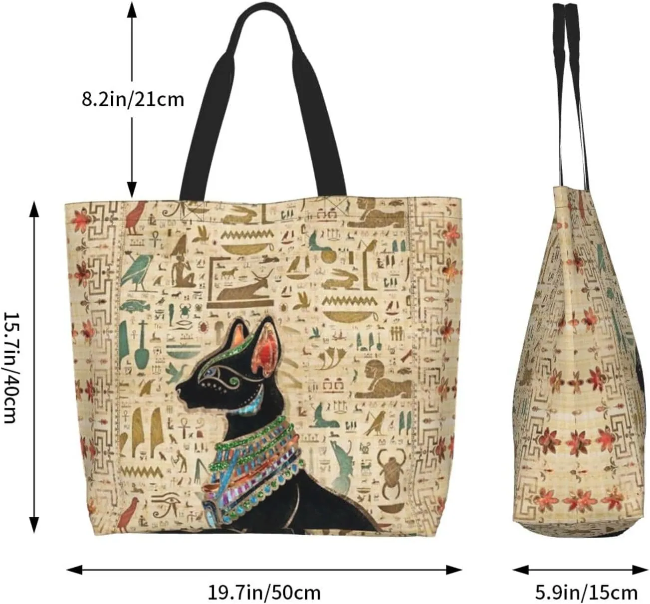 Egypt Canvas Tote Bag Ancient Egypt Shoulder Bag African Handbag Casual Egyptian Grocery Bag for Egypt Travel