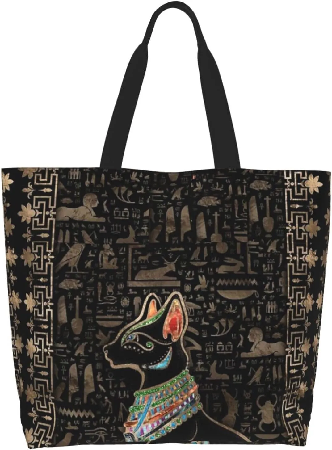 Egypt Canvas Tote Bag Ancient Egypt Shoulder Bag African Handbag Casual Egyptian Grocery Bag for Egypt Travel