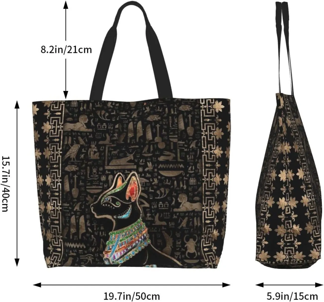 Egypt Canvas Tote Bag Ancient Egypt Shoulder Bag African Handbag Casual Egyptian Grocery Bag for Egypt Travel