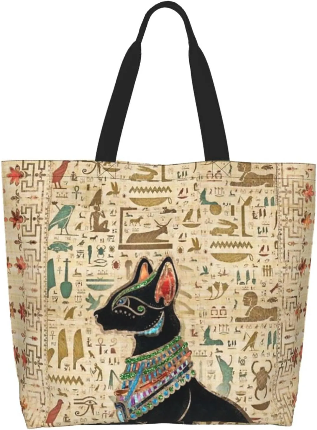 Egypt Canvas Tote Bag Ancient Egypt Shoulder Bag African Handbag Casual Egyptian Grocery Bag for Egypt Travel