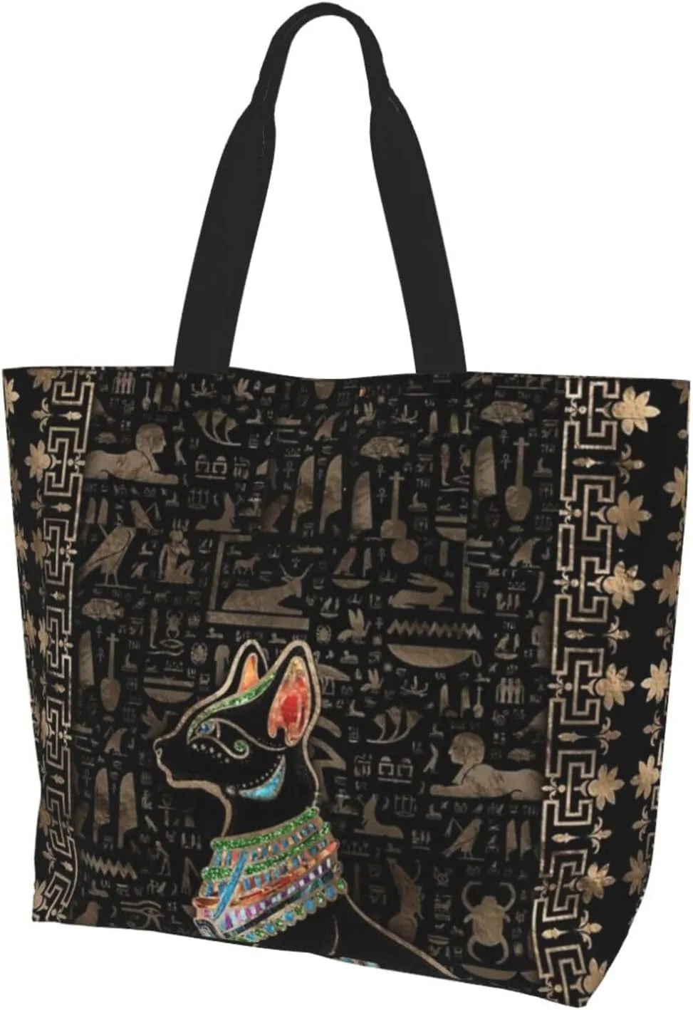 Egypt Canvas Tote Bag Ancient Egypt Shoulder Bag African Handbag Casual Egyptian Grocery Bag for Egypt Travel