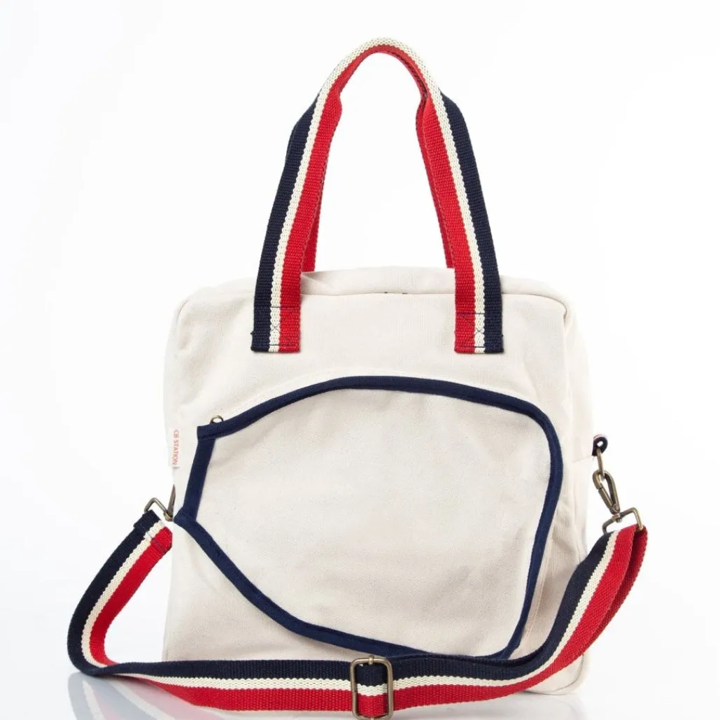 Embroidered Pickleball Canvas Bag with No Kitchen Design and Personalization