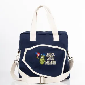 Embroidered Pickleball Canvas Bag with No Kitchen Design and Personalization