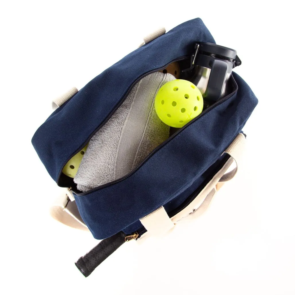 Embroidered Pickleball Canvas Bag with No Kitchen Design and Personalization