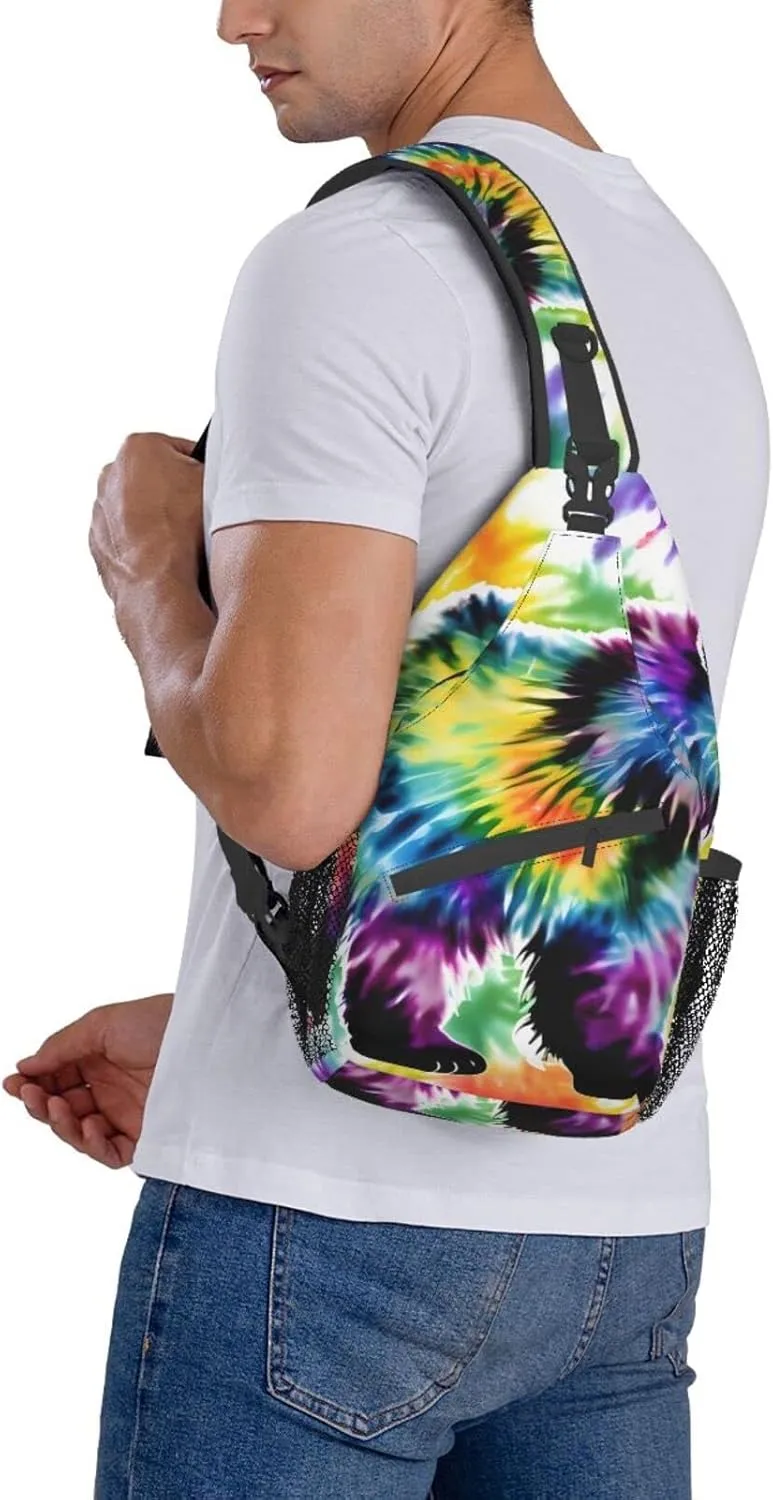 England Symbols Print Crossbody Sling Backpack For Women Men,Sling Bag Travel Hiking Chest Bag Daypack