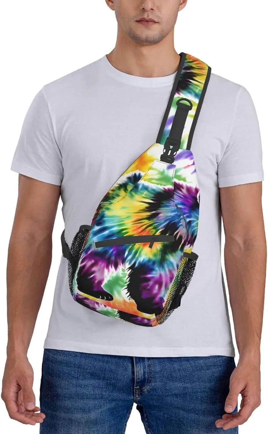 England Symbols Print Crossbody Sling Backpack For Women Men,Sling Bag Travel Hiking Chest Bag Daypack