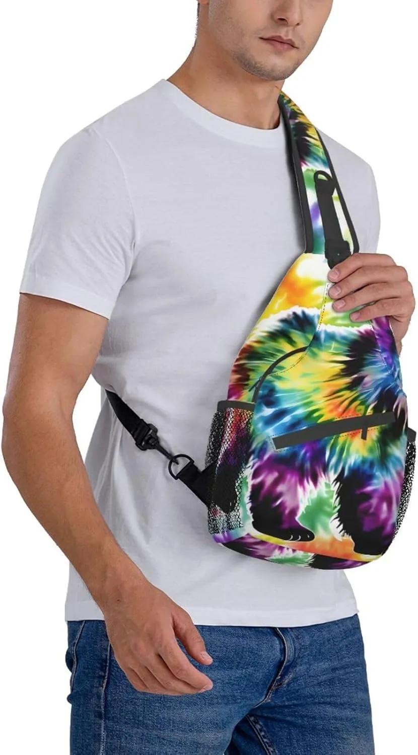 England Symbols Print Crossbody Sling Backpack For Women Men,Sling Bag Travel Hiking Chest Bag Daypack