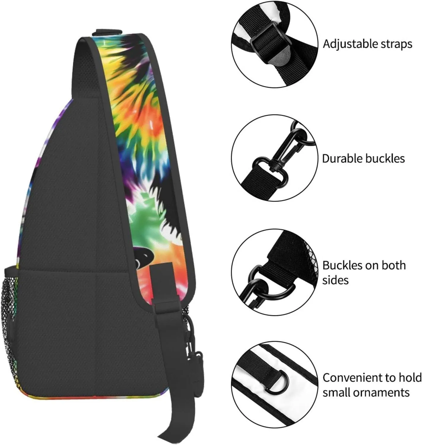 England Symbols Print Crossbody Sling Backpack For Women Men,Sling Bag Travel Hiking Chest Bag Daypack