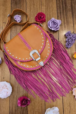Esmeralda Bag - Tan/Fuchsia