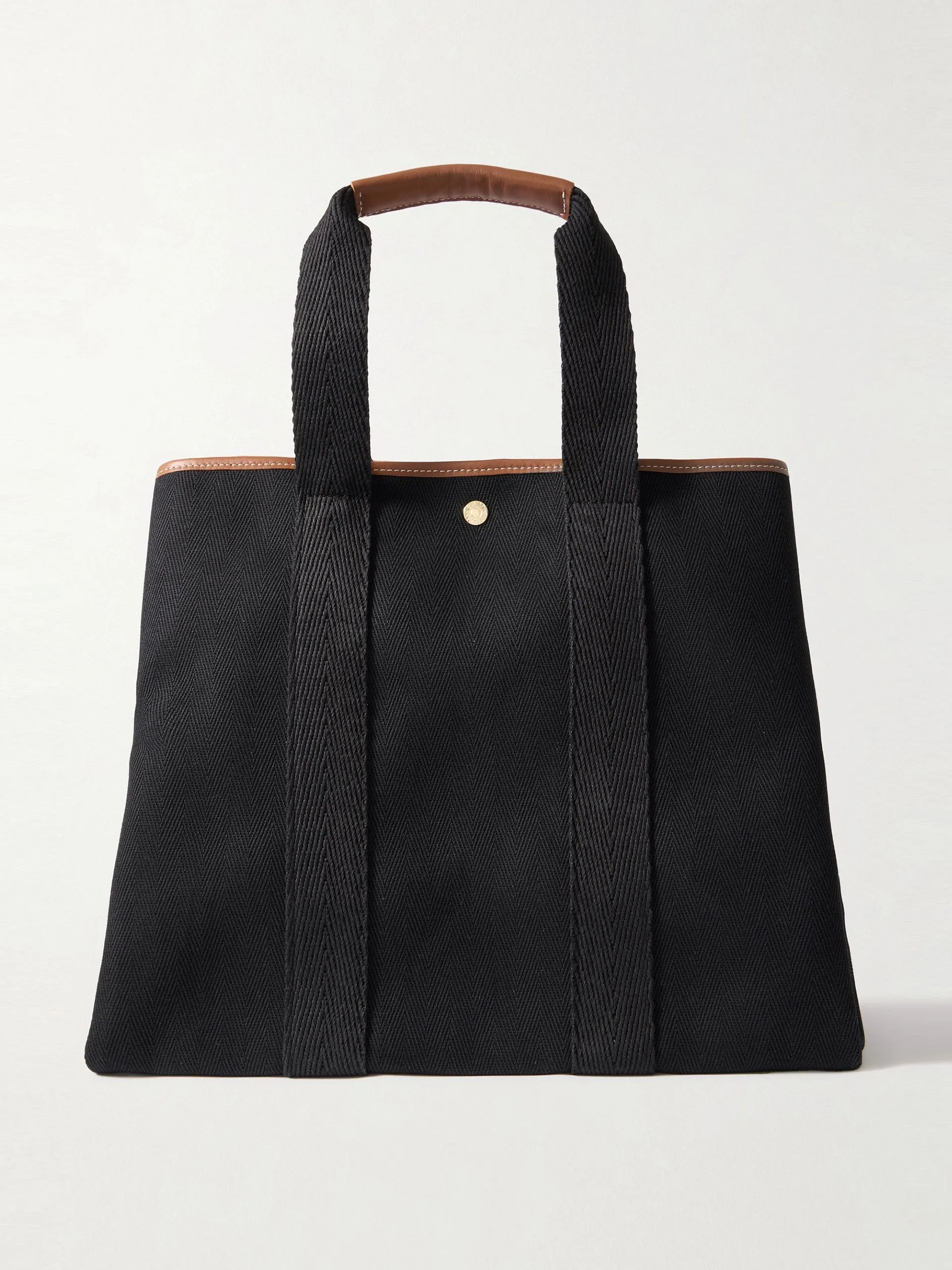 Extra large herringbone canvas tote