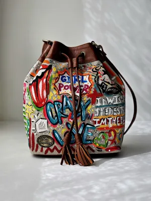 Fabric Bucket Beige X Colors